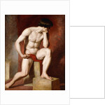 A Male Nude, seated full-length by William Etty