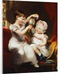 Two Sisters, seated full-length in an Interior, Playing by Thomas Barber