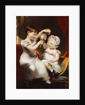 Two Sisters, seated full-length in an Interior, Playing by Thomas Barber