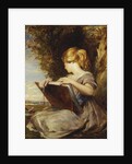 A Young Girl seated under a Tree with a Sketch Book by George Richmond