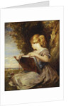 A Young Girl seated under a Tree with a Sketch Book by George Richmond