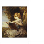 A Young Girl seated under a Tree with a Sketch Book by George Richmond