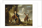 Group Portrait of George Fitzgerald with his Sons George, seen flying a Kite, and Charles by Johann Zoffany