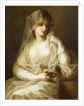 Tuccia, the Vestial Virgin, three quarter length, holding a lamp by Angelica Kauffman