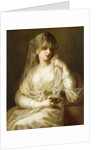 Tuccia, the Vestial Virgin, three quarter length, holding a lamp by Angelica Kauffman