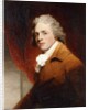 Portrait of a Gentleman, Half-Length, in a Brown and White Stock, a Red Curtain Behind by John Hoppner