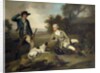 A Gentleman Reclining with a Gun and Dog and his Gamekeeper Standing Nearby, by Henry Walton