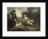 A Gentleman Reclining with a Gun and Dog and his Gamekeeper Standing Nearby, by Henry Walton