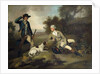 A Gentleman Reclining with a Gun and Dog and his Gamekeeper Standing Nearby, by Henry Walton