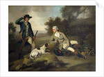 A Gentleman Reclining with a Gun and Dog and his Gamekeeper Standing Nearby, by Henry Walton