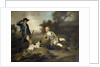 A Gentleman Reclining with a Gun and Dog and his Gamekeeper Standing Nearby, by Henry Walton