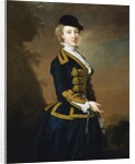 Portrait of Nancy Fortescue, Wearing a Dark Blue Riding Habit with Gold Frogging and Cap, by Thomas Hudson