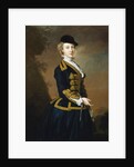Portrait of Nancy Fortescue, Wearing a Dark Blue Riding Habit with Gold Frogging and Cap, by Thomas Hudson