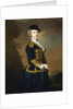 Portrait of Nancy Fortescue, Wearing a Dark Blue Riding Habit with Gold Frogging and Cap, by Thomas Hudson