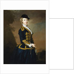 Portrait of Nancy Fortescue, Wearing a Dark Blue Riding Habit with Gold Frogging and Cap, by Thomas Hudson
