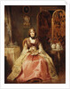 Portrait of Lady Dorothy Nevill, full-length, seated in a Pink and Gold Embroidered Gown, in her Boudoir, 1855 by Henry Richard Graves