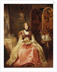 Portrait of Lady Dorothy Nevill, full-length, seated in a Pink and Gold Embroidered Gown, in her Boudoir, 1855 by Henry Richard Graves