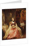 Portrait of Lady Dorothy Nevill, full-length, seated in a Pink and Gold Embroidered Gown, in her Boudoir, 1855 by Henry Richard Graves