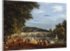 A View of Richmond Bridge with Boats on the River and Figures Promenading by William Turner