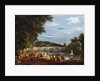 A View of Richmond Bridge with Boats on the River and Figures Promenading by William Turner