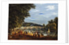 A View of Richmond Bridge with Boats on the River and Figures Promenading by William Turner