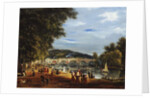 A View of Richmond Bridge with Boats on the River and Figures Promenading by William Turner