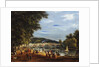 A View of Richmond Bridge with Boats on the River and Figures Promenading by William Turner