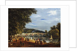 A View of Richmond Bridge with Boats on the River and Figures Promenading by William Turner