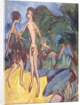 Youth and Naked Girl on Beach; Nackter Jungling und Madchen am Strand, 1913 by Ernst Ludwig Kirchner