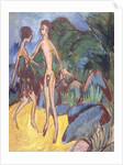 Youth and Naked Girl on Beach; Nackter Jungling und Madchen am Strand, 1913 by Ernst Ludwig Kirchner