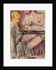 Female Nude and Man sitting at a Table; Weiblicher Akt und Mann an einem Tisch sitzend by Ernst Ludwig Kirchner