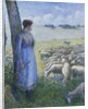 Shepherdess and Sheep; Bergere et Moutons, 1887 by Camille Pissarro