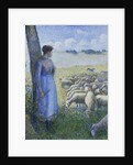 Shepherdess and Sheep; Bergere et Moutons, 1887 by Camille Pissarro