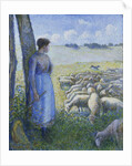 Shepherdess and Sheep; Bergere et Moutons, 1887 by Camille Pissarro