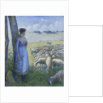 Shepherdess and Sheep; Bergere et Moutons, 1887 by Camille Pissarro
