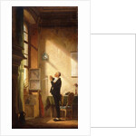 A Writer Sharpening his Quill; Der Schreiber, eine Feder schneidend by Carl Spitzweg