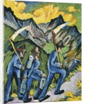 Alpleben, Triptych; Alpleben, Triptychon, 1918 by Ernst Ludwig Kirchner