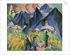 Alpleben, Triptych; Alpleben, Triptychon, 1918 by Ernst Ludwig Kirchner