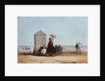 On the Beach at Trouville; Sur la Plage de Trouville, 1865 by Eugene Louis Boudin