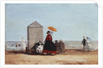 On the Beach at Trouville; Sur la Plage de Trouville, 1865 by Eugene Louis Boudin