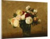 Roses in a Glass Vase; Roses dans un Vase de Verre, by Ignace Henri Jean Fantin-Latour