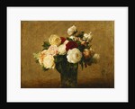 Roses in a Glass Vase; Roses dans un Vase de Verre, by Ignace Henri Jean Fantin-Latour