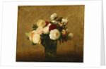Roses in a Glass Vase; Roses dans un Vase de Verre, by Ignace Henri Jean Fantin-Latour