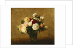Roses in a Glass Vase; Roses dans un Vase de Verre, by Ignace Henri Jean Fantin-Latour