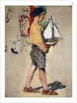 Boy with Boat; Garcon avec Bateau by Henri Jean Guillaume Martin