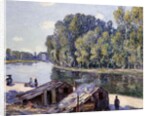 Huts on the Edge of the Canal du Loing with Sun Shining; Cabanes au Bord du Canal du Loing-effet de Soleil, 1896 by Alfred Sisley