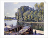 Huts on the Edge of the Canal du Loing with Sun Shining; Cabanes au Bord du Canal du Loing-effet de Soleil, 1896 by Alfred Sisley