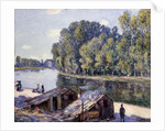 Huts on the Edge of the Canal du Loing with Sun Shining; Cabanes au Bord du Canal du Loing-effet de Soleil, 1896 by Alfred Sisley