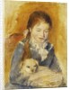 Girl with Dog; Fillette au Chien, c.1875 by Pierre Auguste Renoir