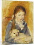 Girl with Dog; Fillette au Chien, c.1875 by Pierre Auguste Renoir